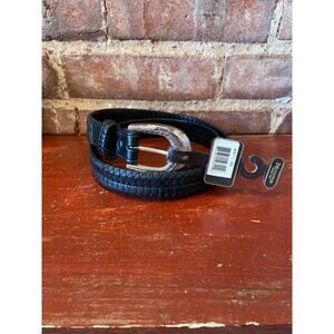Nocona Vintage Braided Black Leather Belt Size 34 - New Old Stock (NOS) Western